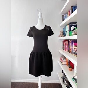 Cynthia Steffe Black Perforated Knit dress Size medium